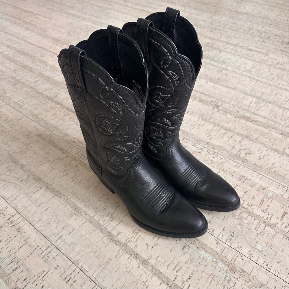 Ariat Black Leather Cowboy Boots